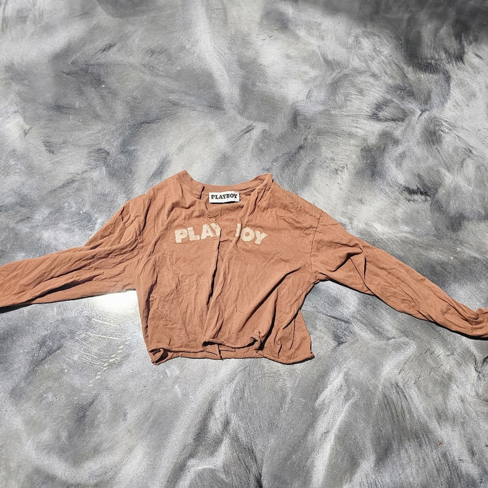 Playboy shirt cropped and cut size small